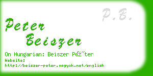 peter beiszer business card